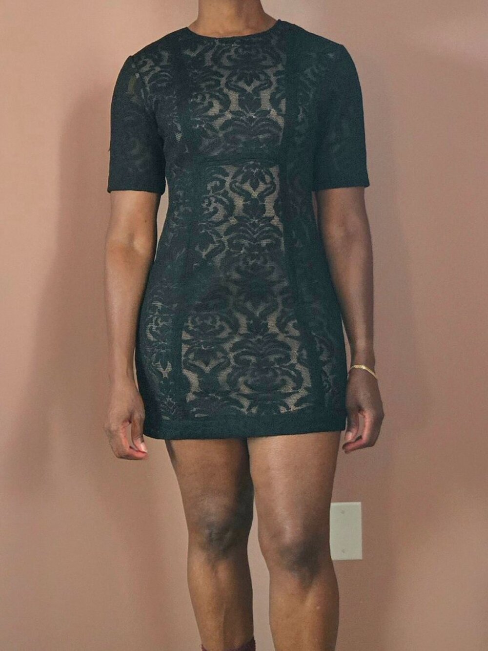 bcbg maxazria | ceara black lace mini dress | cocktail party | black | us 4
